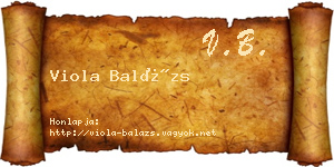 Viola Balázs névjegykártya